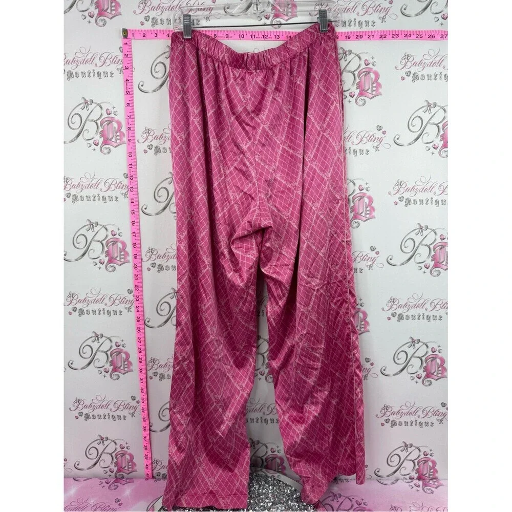 Victoria's Secret pants shiny Pink Patterned Satin Pajama Pants